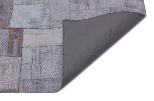 Teselya 32949 Beige Patchwork Wool Handmade Area Rug 5'3" x 7'7"