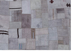 Teselya 32949 Beige Patchwork Wool Handmade Area Rug 5'3" x 7'7"