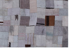 Teselya 32952 Beige Patchwork Wool Handmade Area Rug 5'3" x 7'7"