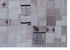 Teselya 32956 Beige Patchwork Wool Handmade Area Rug 5'3" x 7'7"