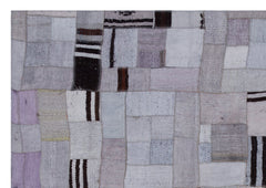 Teselya 32956 Beige Patchwork Wool Handmade Area Rug 5'3" x 7'7"