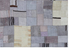 Teselya 32958 Beige Patchwork Wool Handmade Area Rug 5'3" x 7'7"
