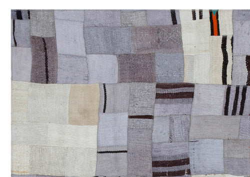 Teselya 32958 Beige Patchwork Wool Handmade Area Rug 5'3" x 7'7"