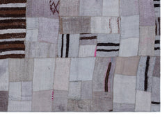 Teselya 32960 Beige Patchwork Wool Handmade Area Rug 5'3" x 7'7"