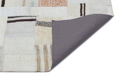 Teselya 32963 Beige Patchwork Wool Handmade Area Rug 5'3" x 7'7"