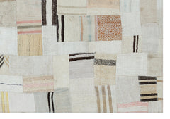 Teselya 32963 Beige Patchwork Wool Handmade Area Rug 5'3" x 7'7"
