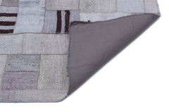 Teselya 32964 Purple Patchwork Wool Handmade Area Rug 5'4" x 7'7"