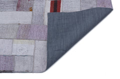 Teselya 32994 Beige Patchwork Wool Handmade Area Rug 5'3" x 7'7"