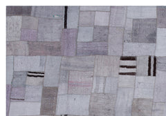 Teselya 32994 Beige Patchwork Wool Handmade Area Rug 5'3" x 7'7"