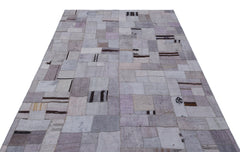 Teselya 32999 Beige Patchwork Wool Handmade Area Rug 5'3" x 7'7"