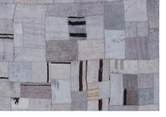 Teselya 32999 Beige Patchwork Wool Handmade Area Rug 5'3" x 7'7"