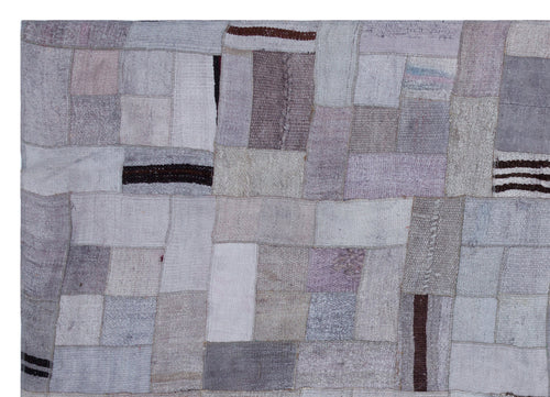 Teselya 33003 Beige Patchwork Wool Handmade Area Rug 5'7" x 7'9"
