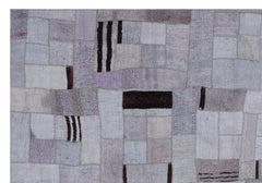 Teselya 33010 Beige Patchwork Wool Handmade Area Rug 5'3" x 7'7"