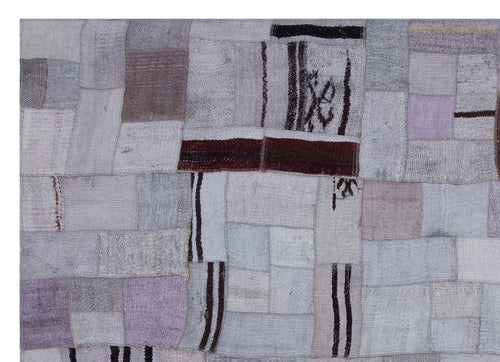 Teselya 33011 Beige Patchwork Wool Handmade Area Rug 5'2" x 8'4"