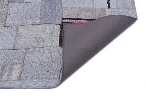 Teselya 33017 Beige Patchwork Wool Handmade Area Rug 5'3" x 7'7"