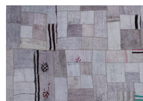 Teselya 33017 Beige Patchwork Wool Handmade Area Rug 5'3" x 7'7"