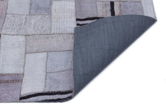 Teselya 33020 Blue Patchwork Wool Handmade Area Rug 5'3" x 7'7"