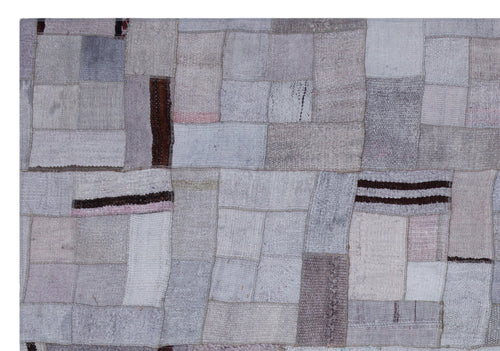 Teselya 33020 Blue Patchwork Wool Handmade Area Rug 5'3" x 7'7"