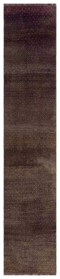 Kavala Brown Classic Wool Handmade Area Rug 2'3" x 11'3"