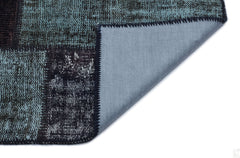 Iskece 33162 Black Patchwork Wool Handmade Area Rug 3'11" x 5'11"