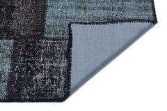 Iskece 33163 Black Patchwork Wool Handmade Area Rug 3'11" x 5'11"