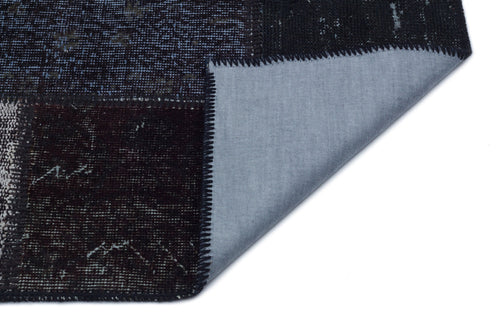 Iskece 33165 Black Patchwork Wool Handmade Area Rug 3'11" x 5'11"