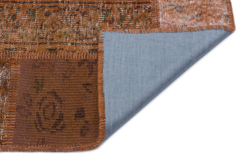 Iskece Brown Vintage Wool Handmade Area Rug 3'11" x 5'9"