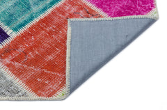 Iskece 33202 Beige Patchwork Wool Handmade Area Rug 3'11" x 5'11"