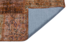 Iskece 33211 Brown Patchwork Wool Handmade Area Rug 3'11" x 5'11"