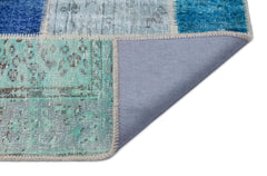 Iskece 33274 Beige Patchwork Wool Handmade Area Rug 5'3" x 7'7"