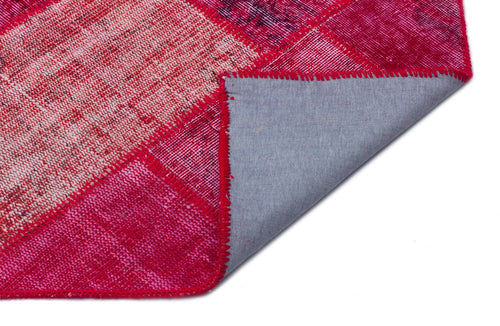 Iskece Red Vintage Wool Handmade Area Rug 5'7" x 10'0"