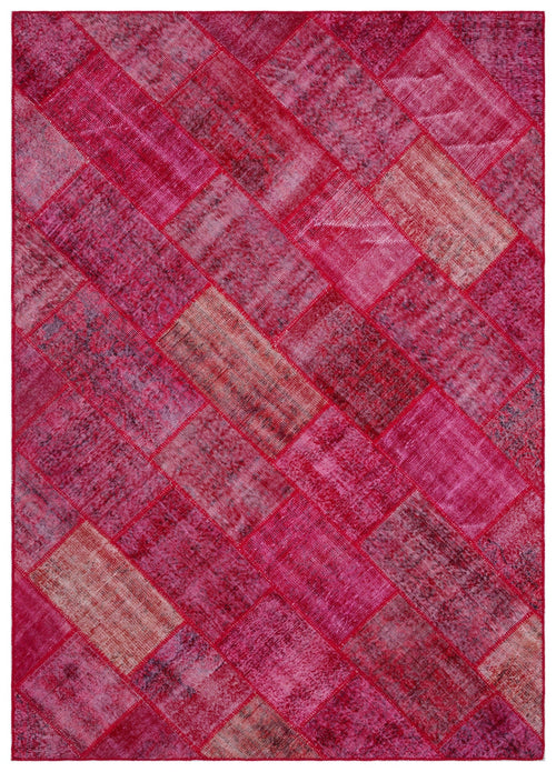 Iskece Red Vintage Wool Handmade Area Rug 5'7" x 10'0"