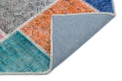 Iskece 33295 Beige Patchwork Wool Handmade Area Rug 2'7" x 4'11"