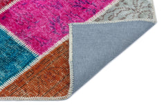 Iskece 33297 Beige Patchwork Wool Handmade Area Rug 2'7" x 4'11"