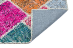 Iskece 33310 Beige Patchwork Wool Handmade Area Rug 2'7" x 4'11"