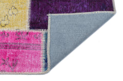 Iskece 33315 Beige Patchwork Wool Handmade Area Rug 2'7" x 4'11"