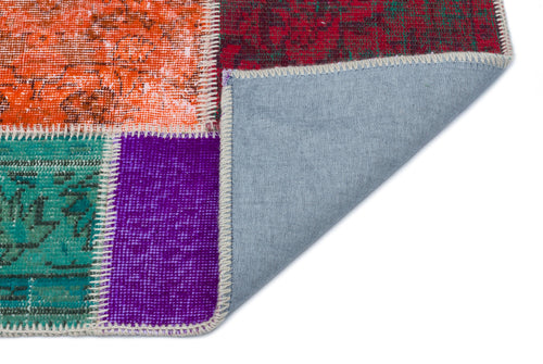 Iskece 33322 Beige Patchwork Wool Handmade Area Rug 2'7" x 4'11"