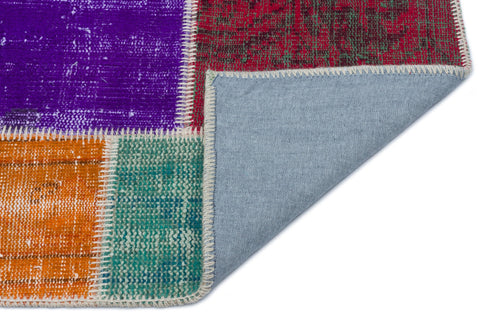 Iskece 33324 Beige Patchwork Wool Handmade Area Rug 2'7" x 4'11"