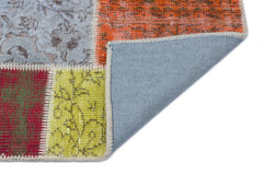 Iskece 33331 Beige Patchwork Wool Handmade Area Rug 2'7" x 4'11"