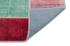 Iskece 33339 Beige Patchwork Wool Handmade Area Rug 2'7" x 4'11"