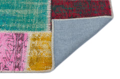 Iskece 33344 Beige Patchwork Wool Handmade Area Rug 2'7" x 4'11"