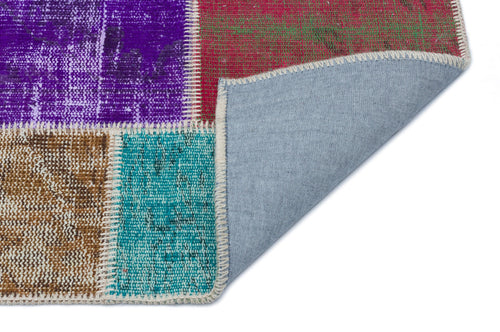 Iskece 33347 Beige Patchwork Wool Handmade Area Rug 2'7" x 4'11"