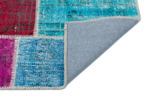 Iskece 33351 Beige Patchwork Wool Handmade Area Rug 2'7" x 4'11"