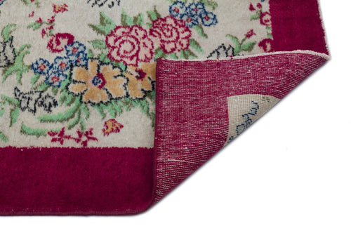 Atina Beige Vintage Wool Handmade Area Rug 4'0" x 6'11"