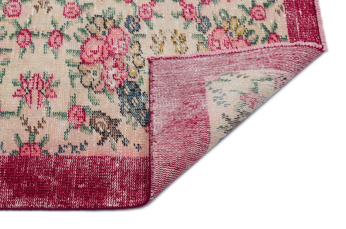 Atina Beige Vintage Wool Handmade Area Rug 3'10" x 7'3"