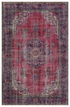 Atina Red Classic Wool Handmade Area Rug 5'11" x 9'3"