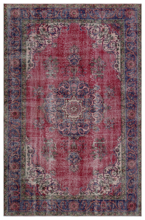 Atina Red Classic Wool Handmade Area Rug 5'11" x 9'3"