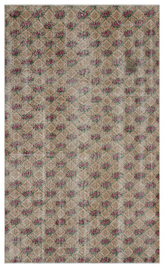 Atina Brown Geometric Wool Handmade Area Rug 5'2" x 8'10"