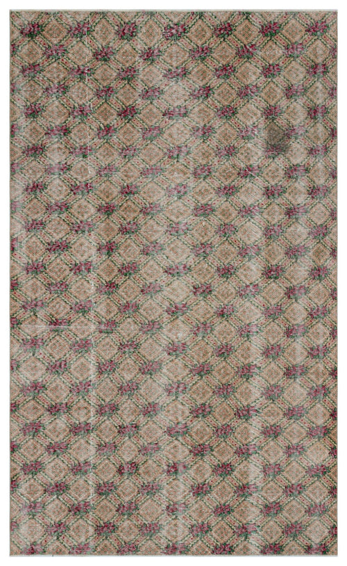 Atina Brown Geometric Wool Handmade Area Rug 5'2" x 8'10"