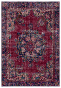 Atina Red Vintage Wool Handmade Area Rug 5'10" x 9'3"
